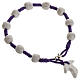 Medjugorje bracelet, purple cord, stone, tau cross s2