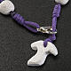 Medjugorje bracelet, purple cord, stone, tau cross s3