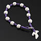 Medjugorje bracelet, purple cord, stone, tau cross s4