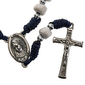 Chaplet with Medjugorje soil, blue cord and stone