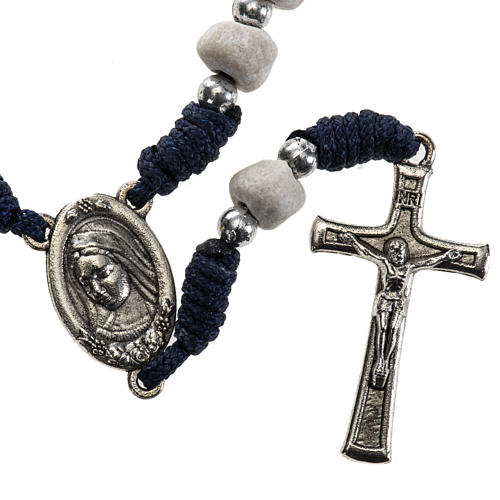 Chaplet with Medjugorje soil, blue cord and stone 1