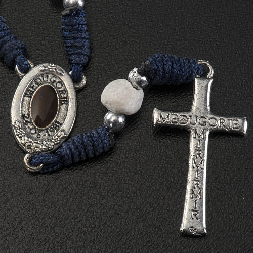 Chaplet with Medjugorje soil, blue cord and stone 3