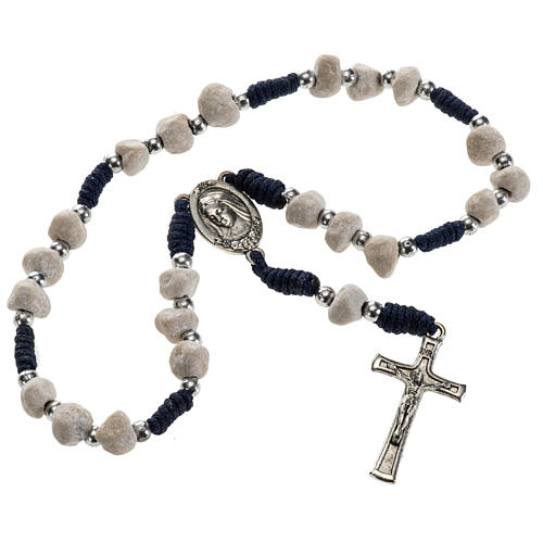 Chaplet with Medjugorje soil, blue cord and stone 2
