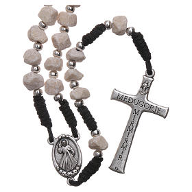 Rosary with Medjugorje stone and black cord