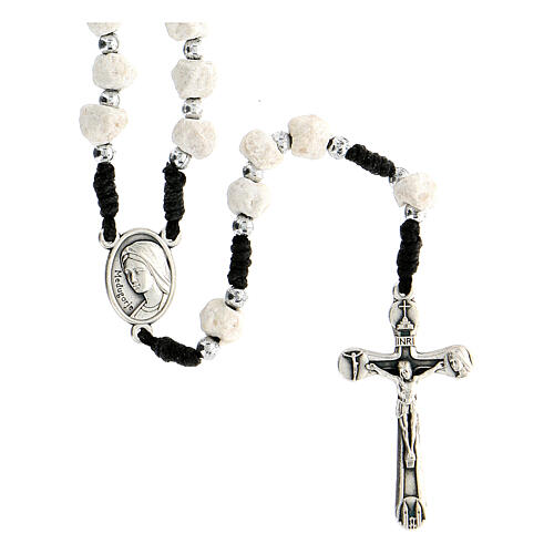 Rosary with Medjugorje stone and black cord 5