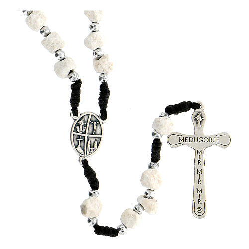 Rosary with Medjugorje stone and black cord 6