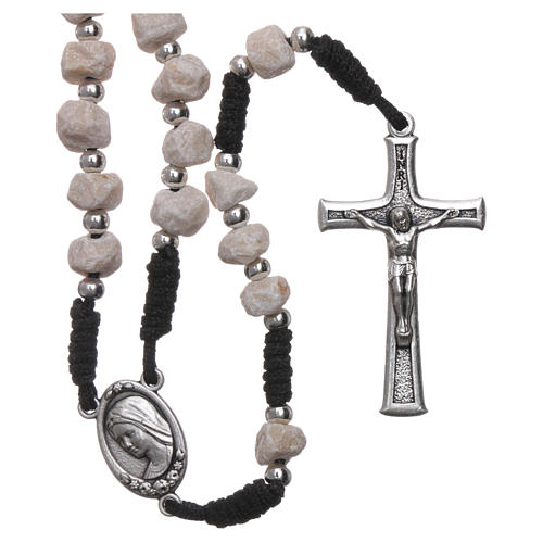 Rosary with Medjugorje stone and black cord 1