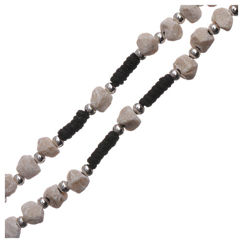 Rosary with Medjugorje stone and black cord 3