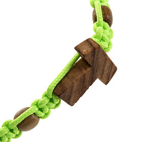 Bracelets, dizainiers: Bracelet Medjugorje tau bois d'olivier corde verte Bracelets, dizainiers: Bracelet Medjugorje tau bois d'olivier corde verte