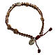 Medjugorje bracelet in olive wood, hearts and cord s1