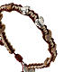 Medjugorje bracelet in olive wood, hearts and cord s6