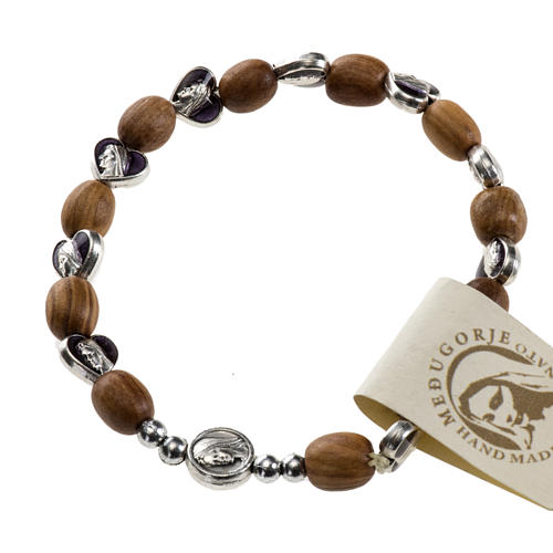Medjugorje elastic bracelet in olive wood 1