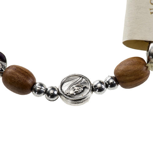 Medjugorje elastic bracelet in olive wood 2