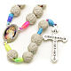 Medjugorje rosary with PVC roses and multicoloured cord s8
