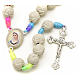 Medjugorje rosary with PVC roses and multicoloured cord s1