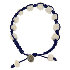 Medjugorje bracelet with stone and blue cord