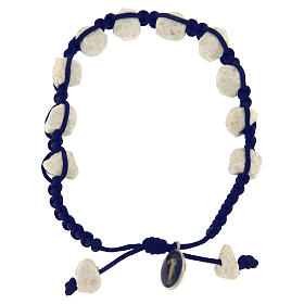 Medjugorje bracelet with stone and blue cord