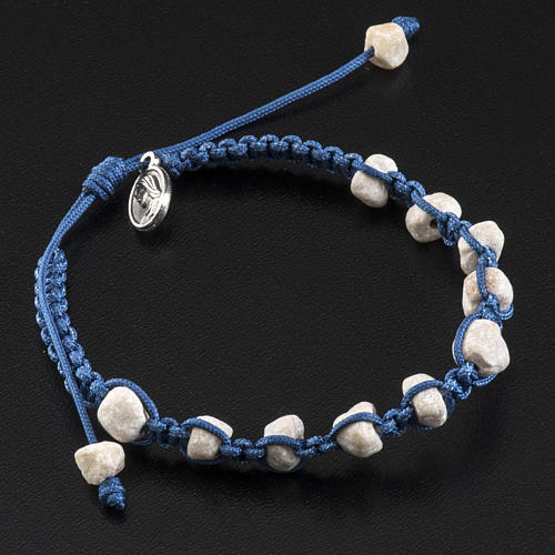 Medjugorje bracelet with stone and blue cord 2