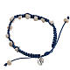 Bracelet Medjugorje pierre corde bleue s1