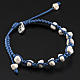 Bracelet Medjugorje pierre corde bleue s2