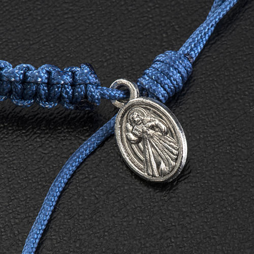 Medjugorje bracelet with stone and blue cord 4