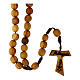 Medjugorje mini rosary in olive wood with Tau cross s1
