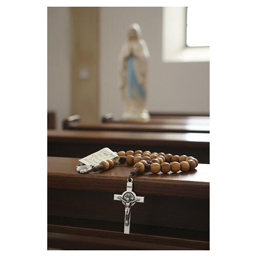 Rosenkranz Medjugorje Olivenholz und Metall 2