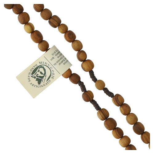 Medjugorje olive wood rosary with cross in metal 4