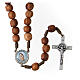 Medjugorje olive wood rosary with cross in metal s1