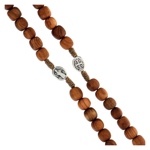 Medjugorje olive wood rosary with cross in metal 4
