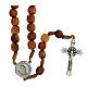 Medjugorje olive wood rosary with cross in metal s2