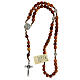 Medjugorje olive wood rosary with cross in metal s5