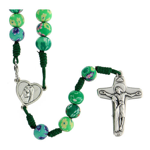 Medjugorje rosary beads in fimo with decoration 1