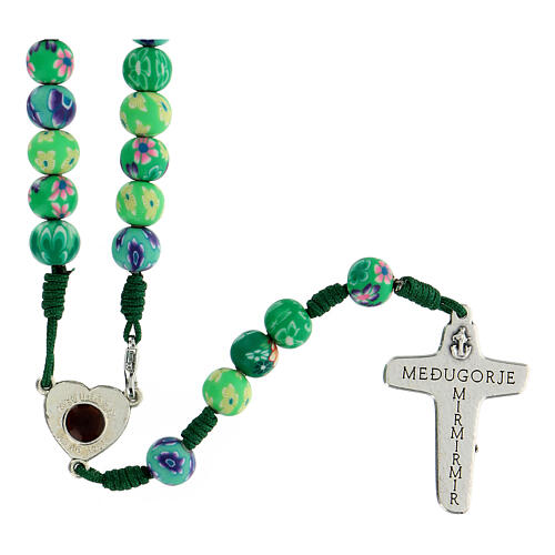Medjugorje rosary beads in fimo with decoration 2