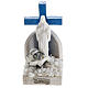 Cruz azul Medjugorje base mármore 8,5x5 cm s1
