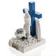 Cruz azul Medjugorje base mármore 8,5x5 cm s2
