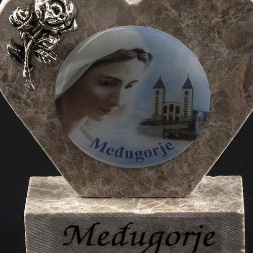Our Lady of Medjugorje marble heart 3