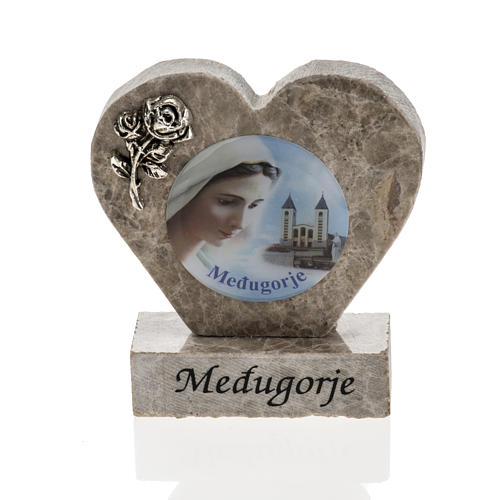 Our Lady of Medjugorje marble heart 1