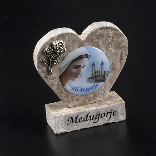 Our Lady of Medjugorje marble heart 2