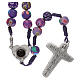 Medjugorje rosary in fimo, purple s2