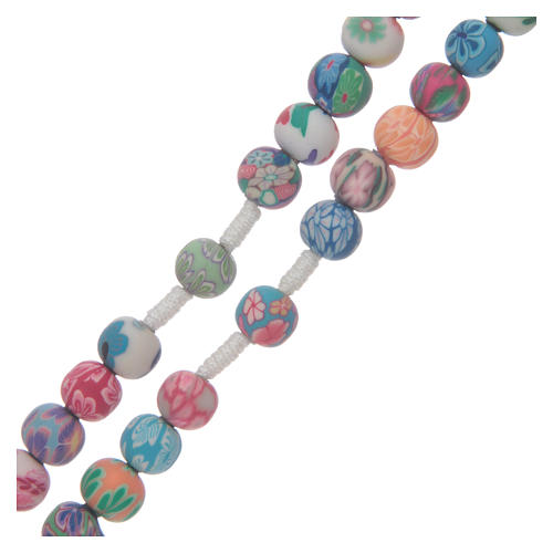 Medjugorje rosary in fimo, multicoloured 3