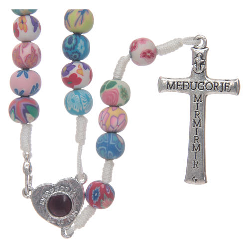 Medjugorje rosary in fimo, multicoloured 2