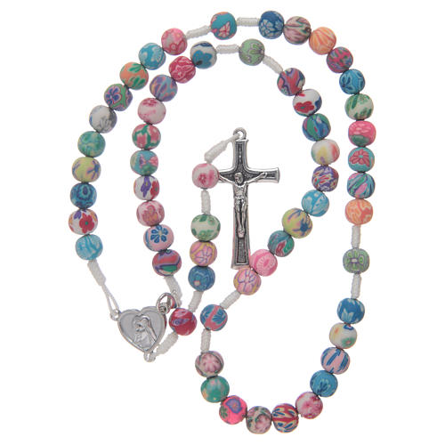 Medjugorje rosary in fimo, multicoloured 4