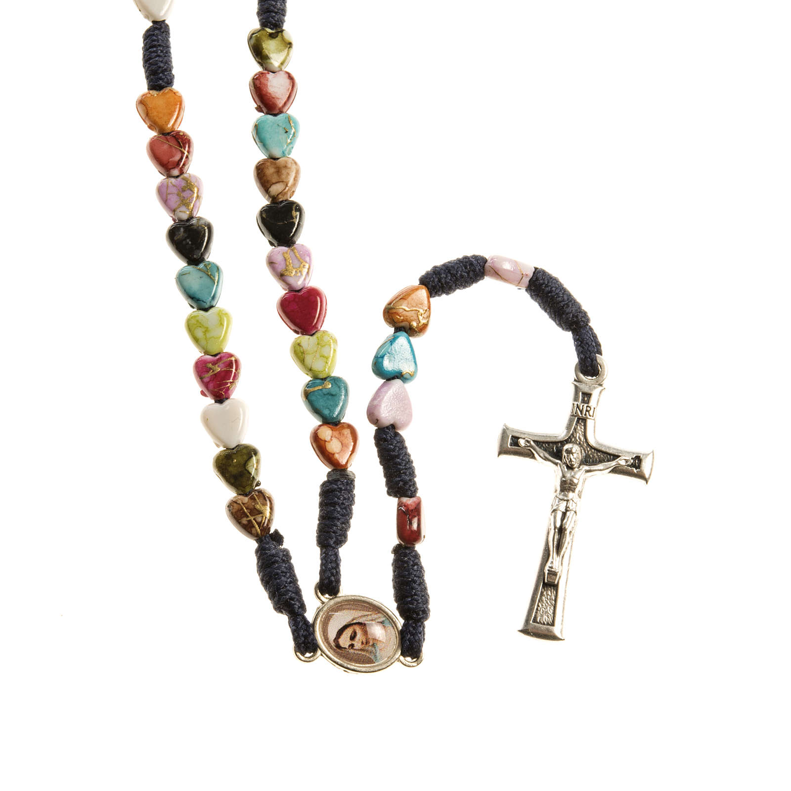 Pendentif Poggi Paris - 4 Cœurs Colorés En Métal - Occasion En Bel état