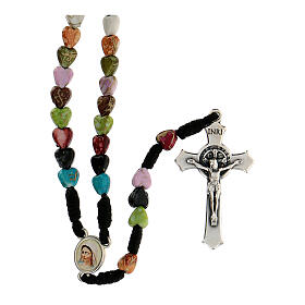 Medjugorje rosary with coloured hearts