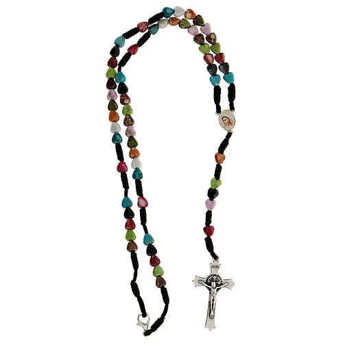 Medjugorje rosary with coloured hearts 4