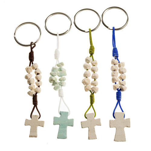Medjugorje keyring, single-decade rosary, various colours 1