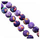 Medjugorje rosary in purple floral fimo with Medjugorje soil s3