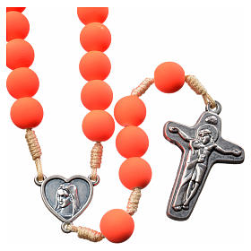 Medjugorje rosary in orange fimo with Medjugorje soil