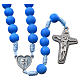 Medjugorje rosary in blue fimo with Medjugorje soil s1